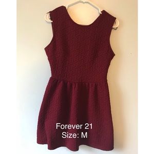 Maroon F21 quilted dress